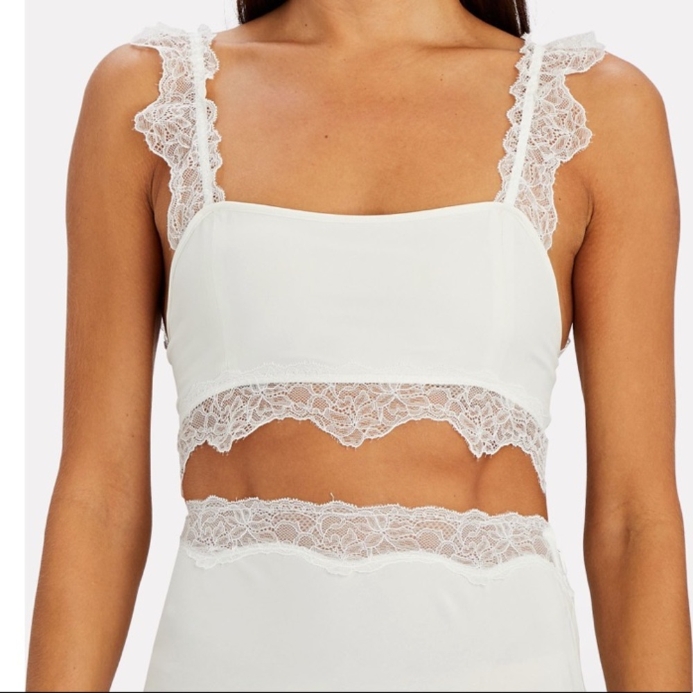 SIR The Label Silk and Lace Crop Top - Size 3
